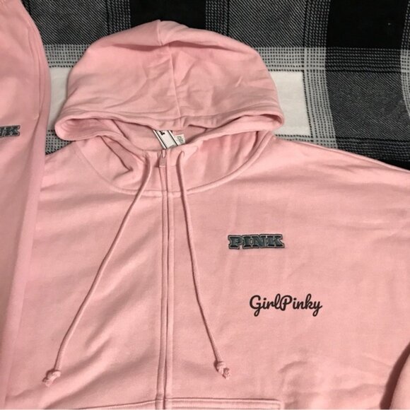 VS PINK sweatpants SET CHALK ROSE LIMITED EDITION & DOG LOGO XS BOTTOMS/SM TOP - Picture 12 of 13